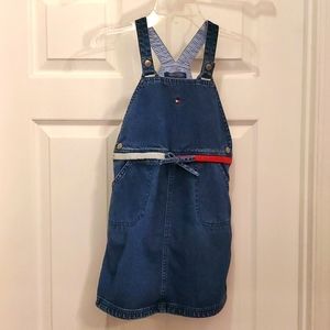 EUC Tommy Hilfiger Girl's 6 Denim Romper Jumper Dress